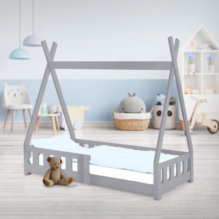 Estructura de cama infantil de madera maciza de pino 80x160 cm