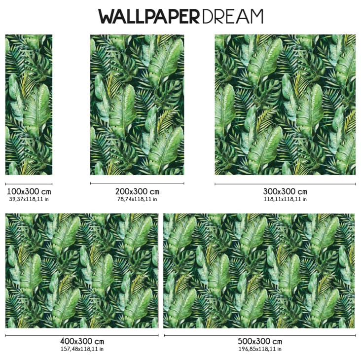 Carta Da Parati Foglie Tropicali - Fotomurale Moderno 400x280 Cm, Colori Vivaci, Facile Da Applicare