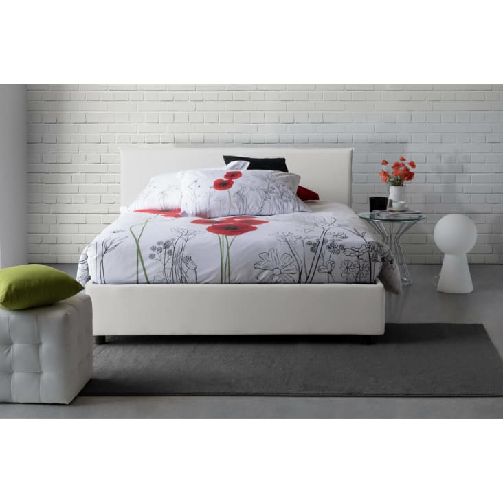 Letto contenitore 140x200 cm in tessuto bianco DALLEGR