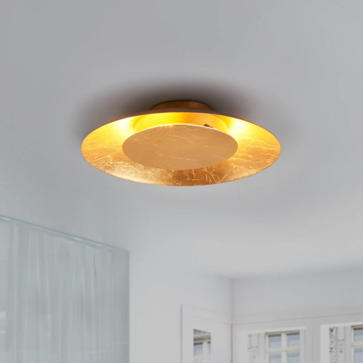 LEDKIA Deckenleuchte „Moonlight“ – 5 Schwenkbare Spots, Messing-Optik, Metall & Glas, 60 Cm Durchmesser, Für Wohnzimmer & Büro
