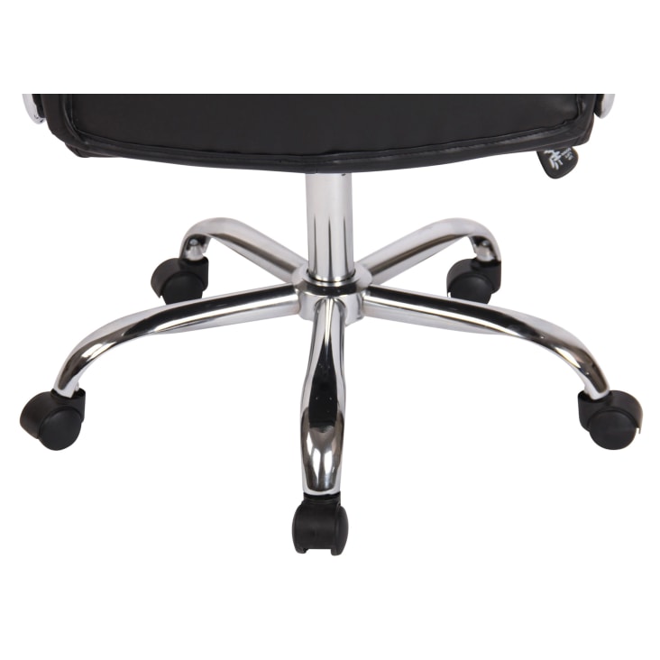 Chaise de bureau réglable pivotant en similicuir Noir-REEDVILLE cropped-10