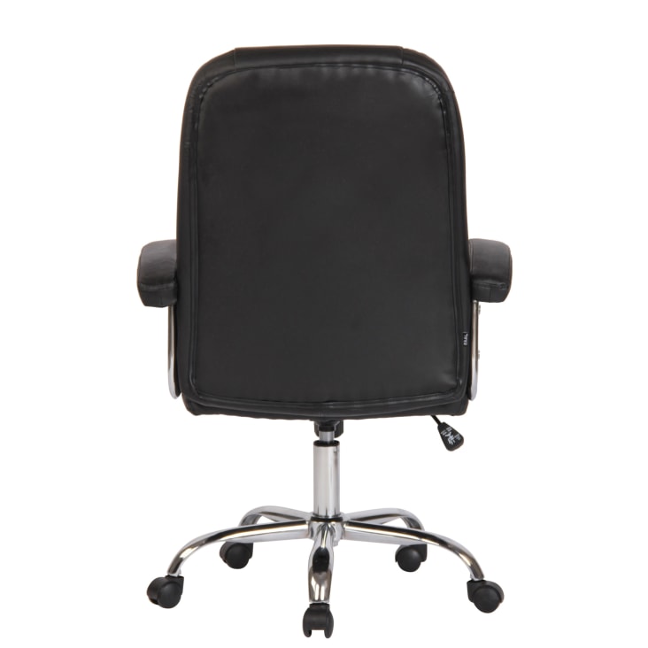 Chaise de bureau réglable pivotant en similicuir Noir-REEDVILLE cropped-5