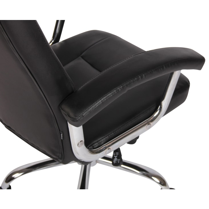 Chaise de bureau réglable pivotant en similicuir Noir-REEDVILLE cropped-8