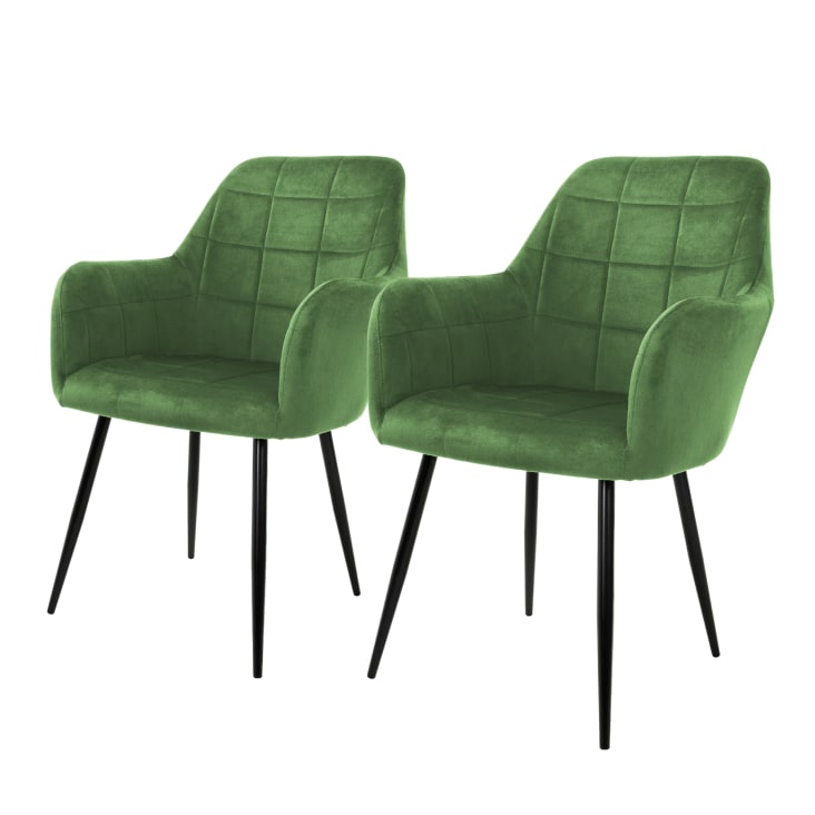 2 sedie per sala da pranzo salotto imbottite in velluto schienale verde  salvia