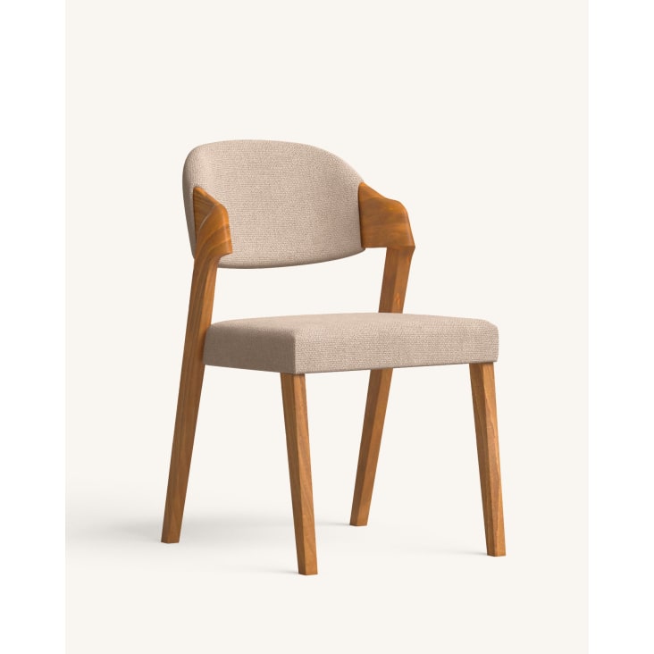 Stuhl mit handgefertigtem, recyceltem Stoff, du Maisons in Monde | Celka Hellbraun