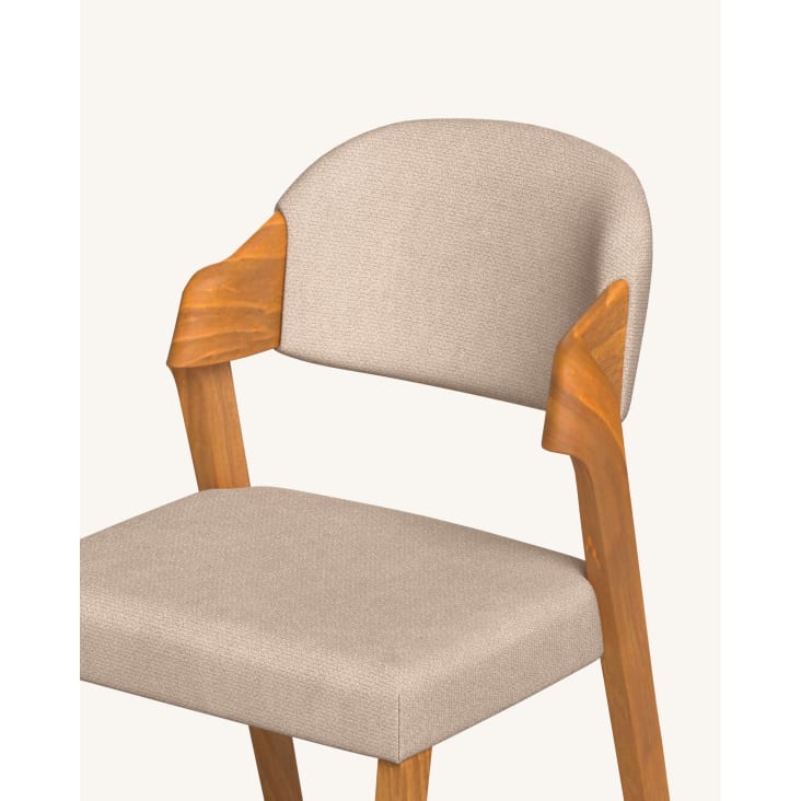Stuhl mit du handgefertigtem, Celka | in recyceltem Maisons Hellbraun Monde Stoff