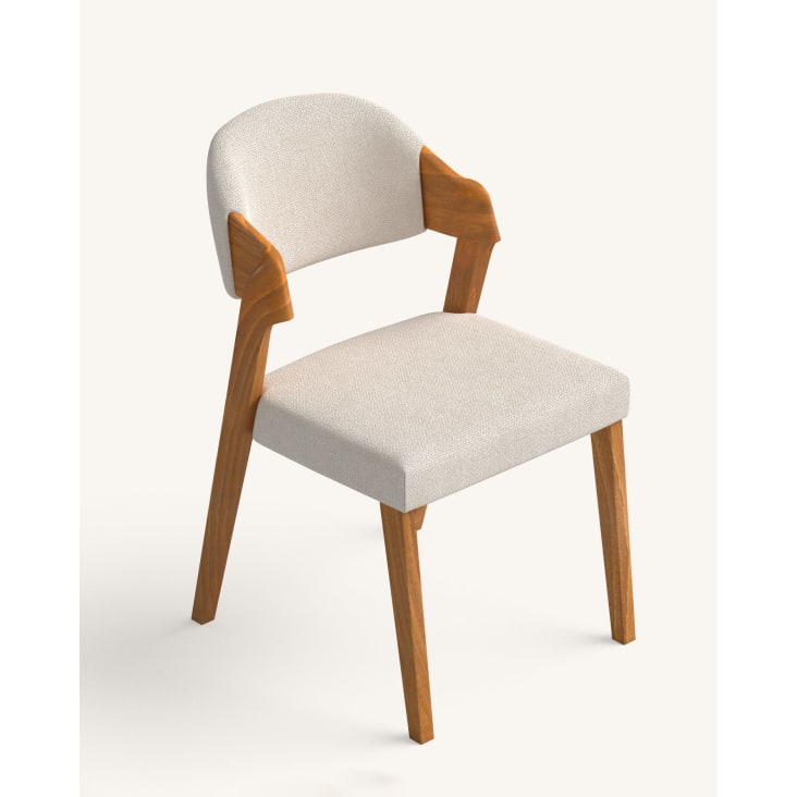 Stuhl mit handgefertigtem, recyceltem Monde | du Maisons Stoff, Hellbraun in Celka