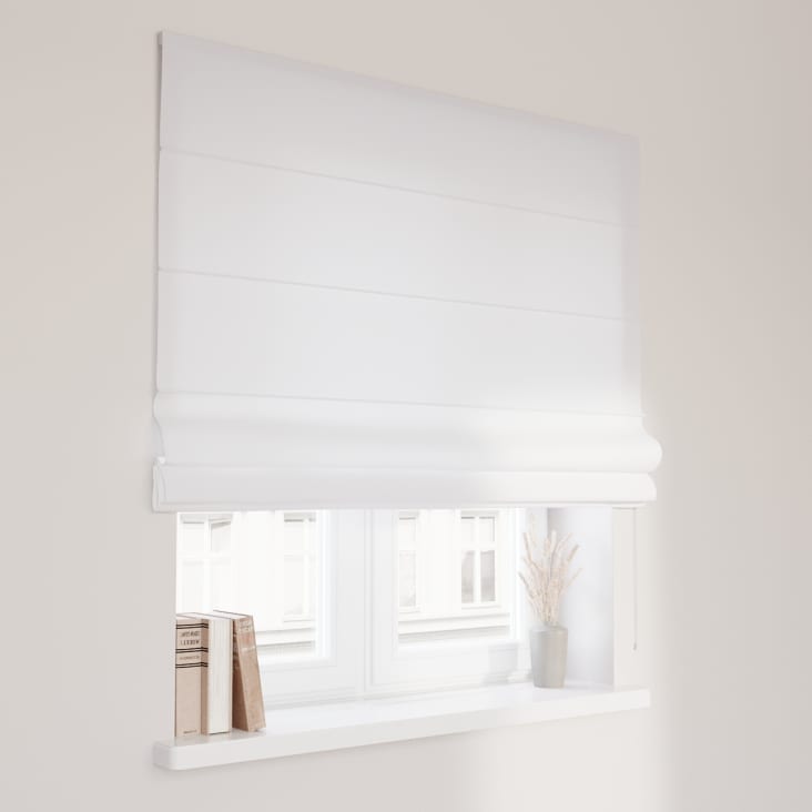 Raffrollo Maisons mit cm LONETA weiß, Monde | Klettschiene, du 50x60