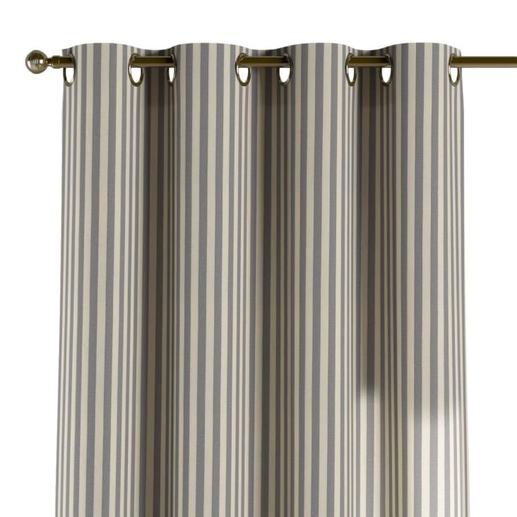 Gestreifter Vorhang mit Ösen, dunkelblau und ecru, 130x245 cm QUADRO |  Maisons du Monde