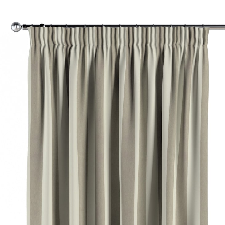 Gestreifter Vorhang mit Kräuselband, | QUADRO Monde du weiß Maisons 130x245 cm und beige