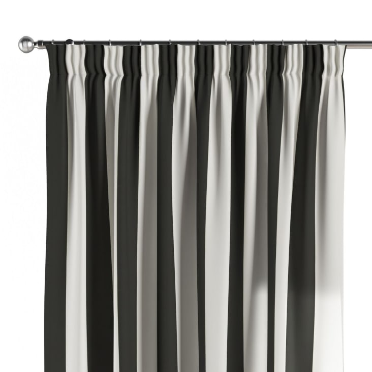 Gestreifter Vorhang mit Kräuselband, schwarz und weiß, 130x245 cm COMICS |  Maisons du Monde