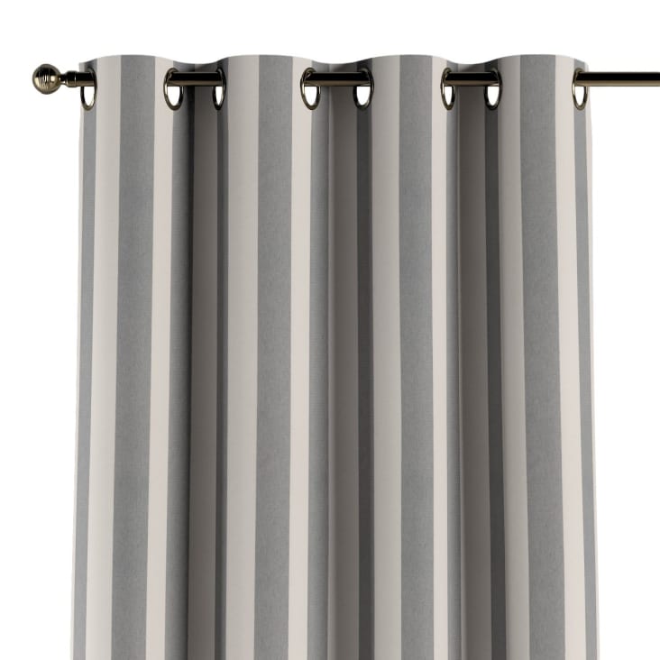 Gestreifter Vorhang mit Ösen, weiß und grau, 130x245 cm QUADRO | Maisons du  Monde | Scheibengardinen