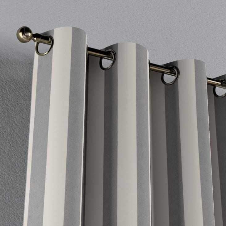 Gestreifter Vorhang mit Ösen, weiß und grau, 130x245 cm QUADRO | Maisons du  Monde