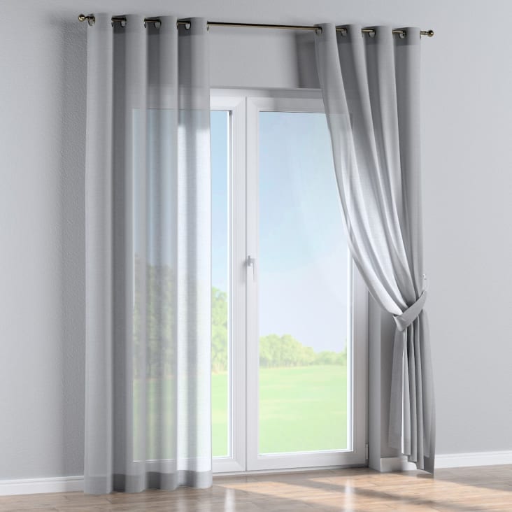 Vorhang grau, Maisons | Monde mit 60x100 du ROMANTICA cm Halbtransparenter Ösen,