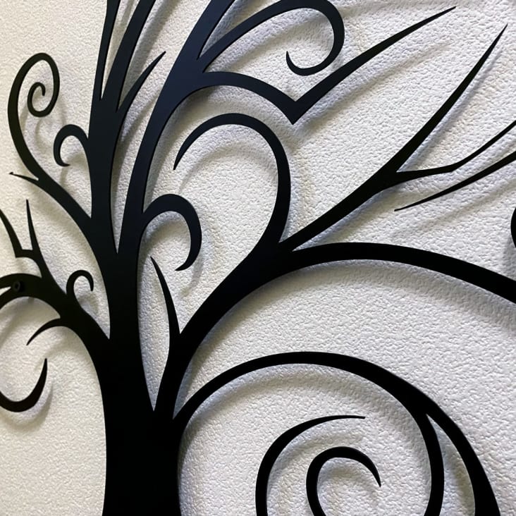 Décoration murale en métal Arbre coloris noir - 97 x 79 cm - Cdiscount  Maison