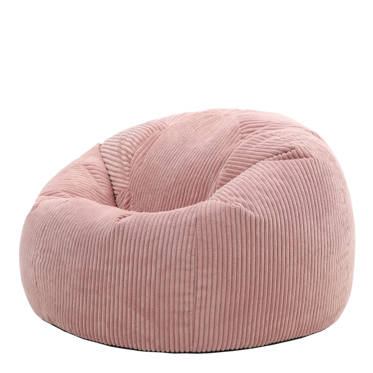 Kingston - Pouf velours côtelé rose