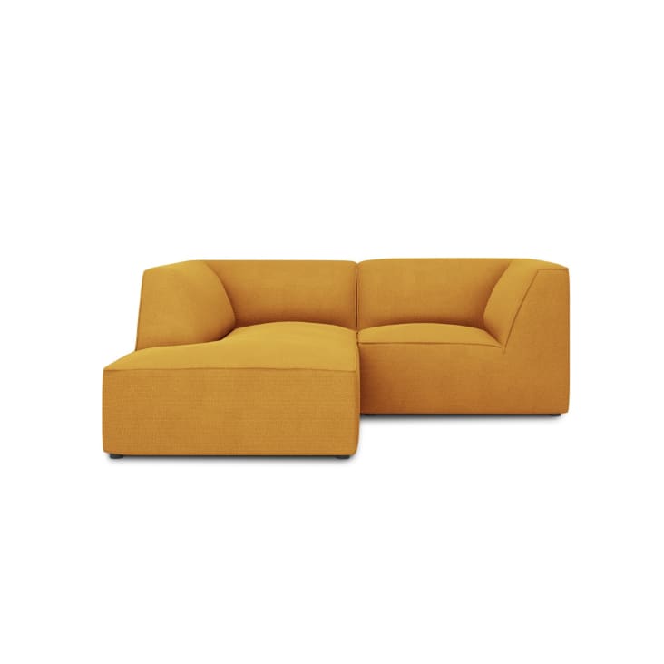 Canapé d'angle gauche 3 places en tissu structurel jaune-Ruby