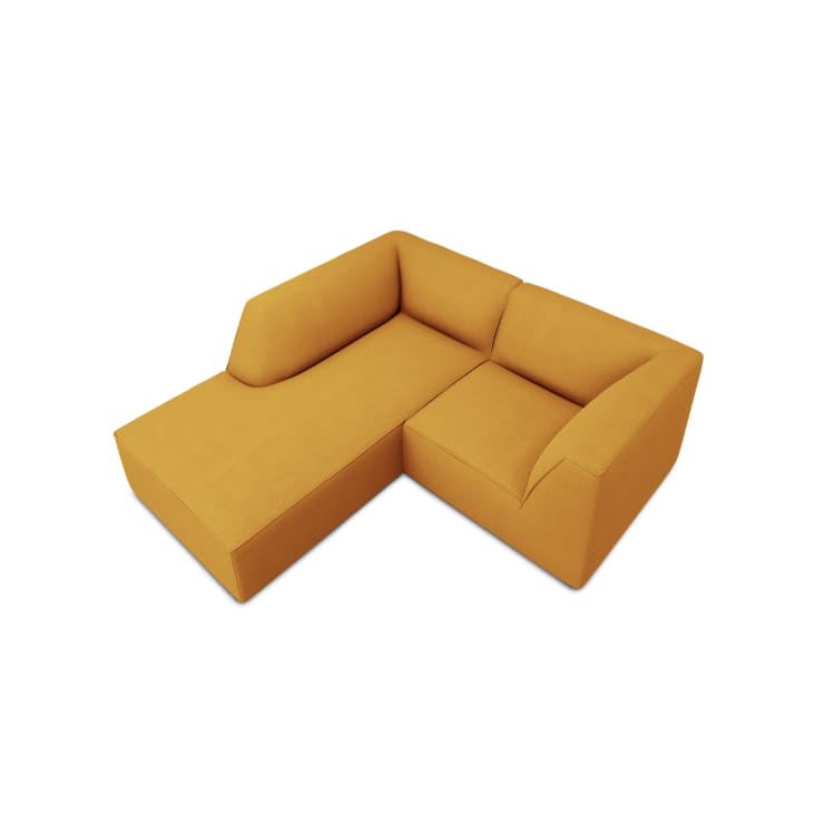 Canapé d'angle gauche 3 places en tissu structurel jaune-Ruby cropped-5
