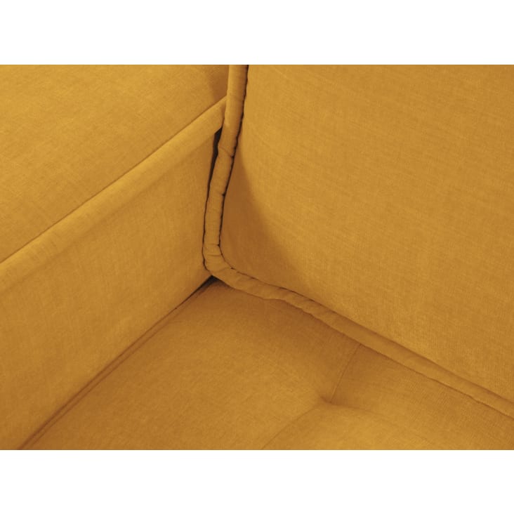 Canapé d'angle gauche panoramique 8 places tissu structurel moutarde-Mike cropped-4