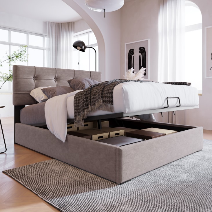 Estructura de cama de 90 x 200 cm, cama de metal, cama de hierro