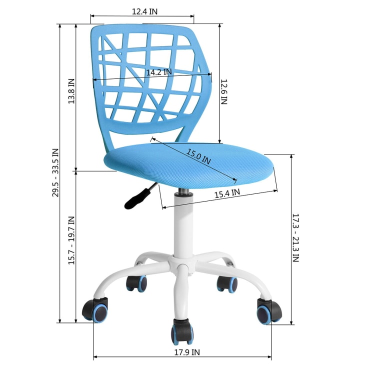 Silla De Escritorio Giratoria,Azul - Estructura Blanca