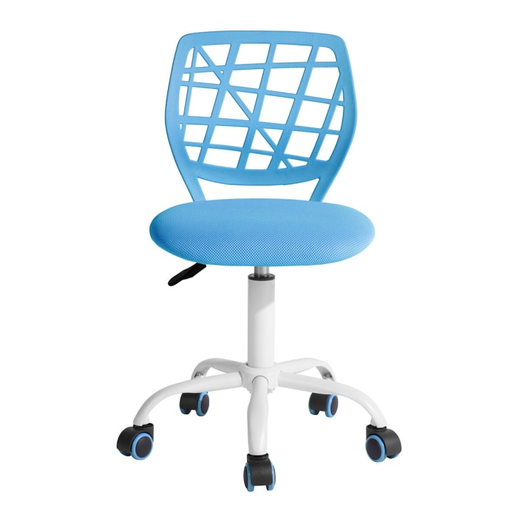 Chaise bureau enfant hauteur ajustable pivotant et mesh BLEU