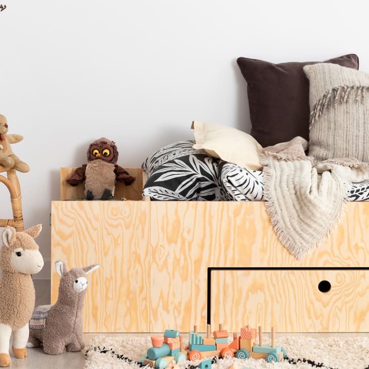 Lit 70x140 sommier et tiroir inclus tristan naturel