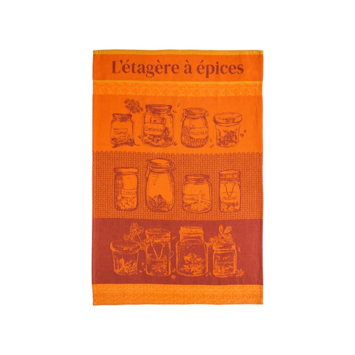 Torchon imprimé en jacquard de coton orange 50x75-Etagère en épices