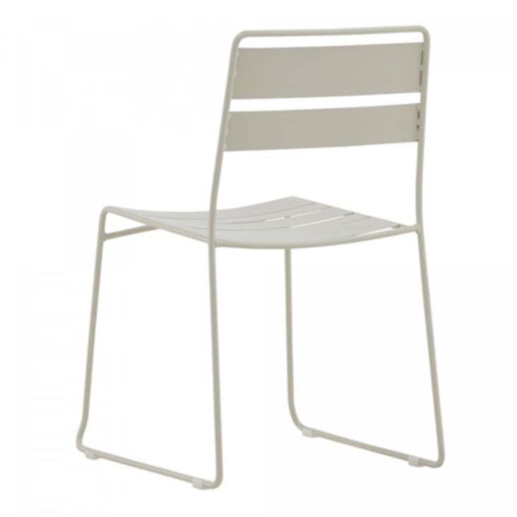 Lots de 2 chaises de jardin modernes en métal beige-Nalima cropped-10