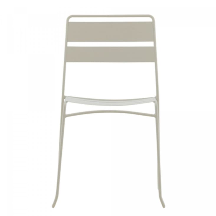 Lots de 2 chaises de jardin modernes en métal beige-Nalima cropped-3