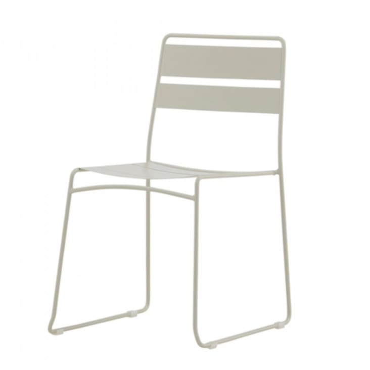 Lots de 2 chaises de jardin modernes en métal beige-Nalima cropped-6