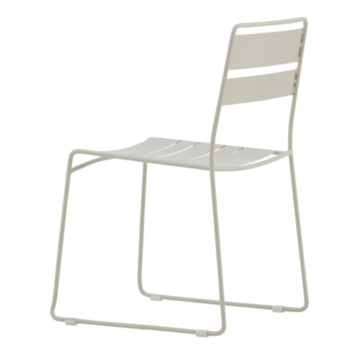 Lots de 2 chaises de jardin modernes en métal beige-Nalima cropped-9