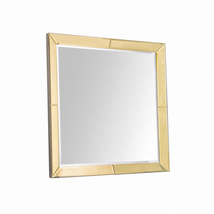 Specchio da parete quadrato cornice in legno Dorato cm 120x5 120h ERACLE