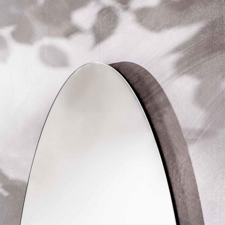Specchio da parete ovale lungo Argentato senza cornice cm 60x4
