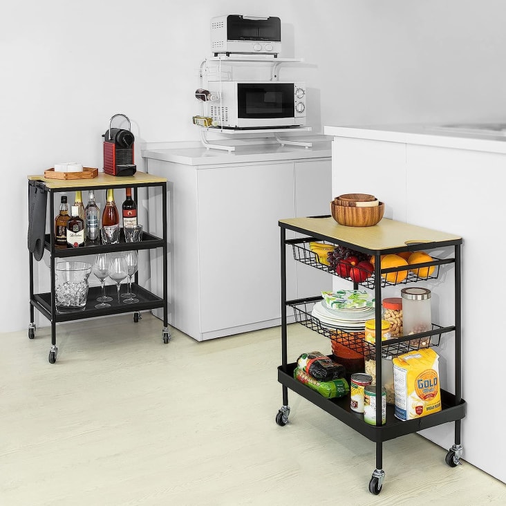 SOFSYS Woody - Estante para horno de microondas, organizador de soporte  para encimera de cocina para espacios pequeños, 2 niveles medianos