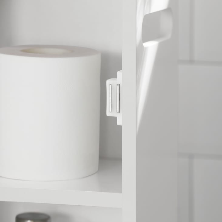 Support papier toilette effet bois blanc