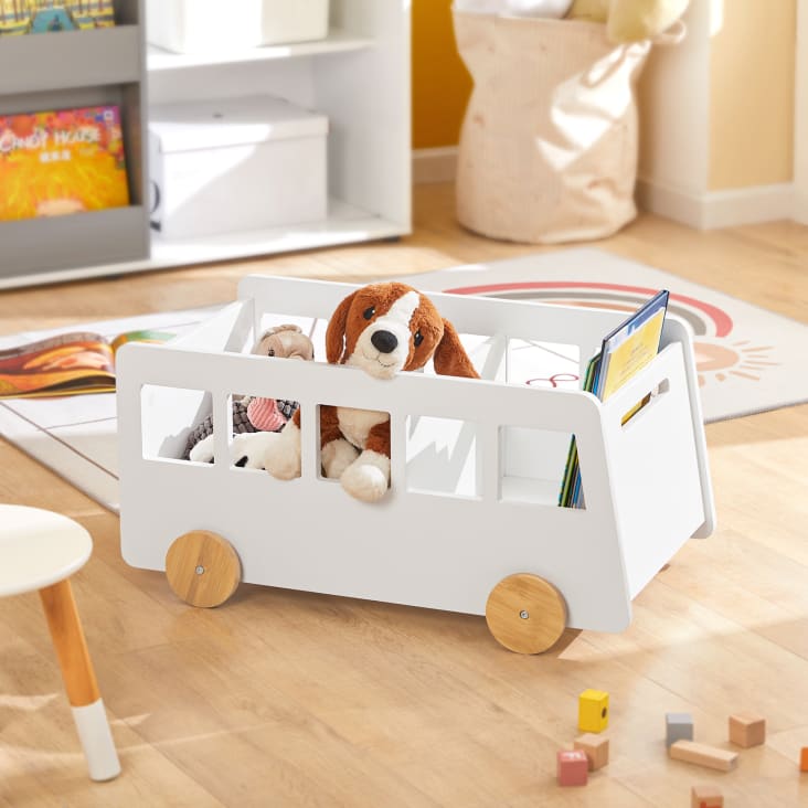 Baúl de juguete en MDF blanco para dormitorio infantil - Mobili