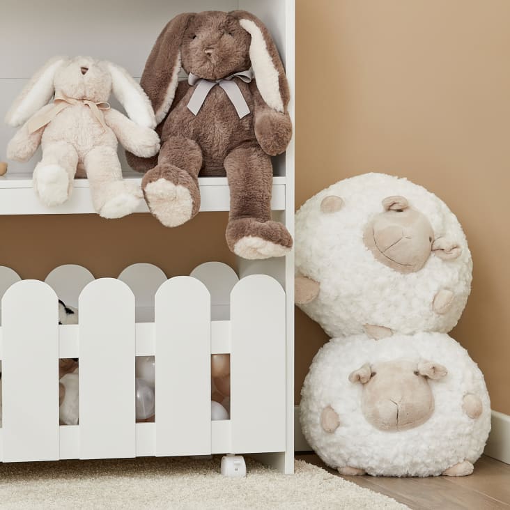 Kinderregal Mit 3 Boxen Auf Rollen - Spielzeug Aufbewahrung 102x33x62cm Weiß