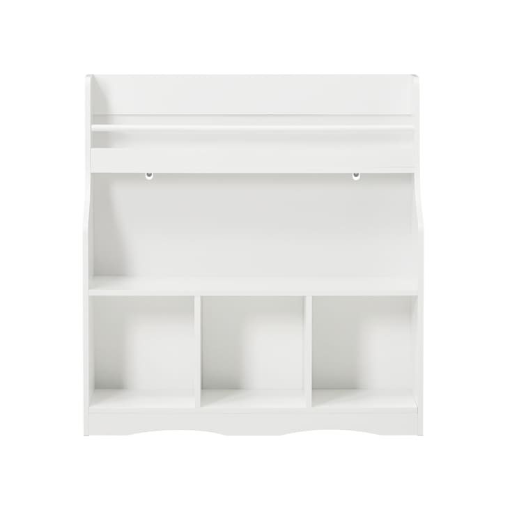 Libreria Scandinava Bianca, Scaffale Asimmetrico - Floki - Gambe In Legno Di Abete 4 Ripiani 8 Scomparti 80x30x138cm 84133682