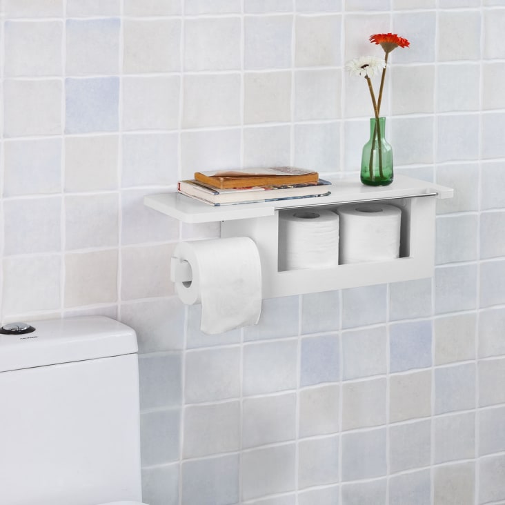 Dérouleur papier toilette effet bois blanc