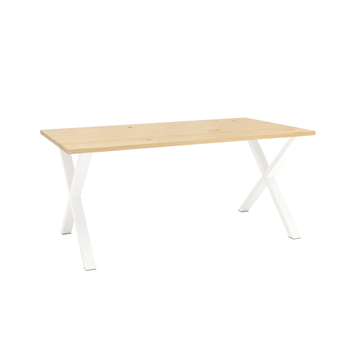 Mesa comedor blanca-natural 120 Cross