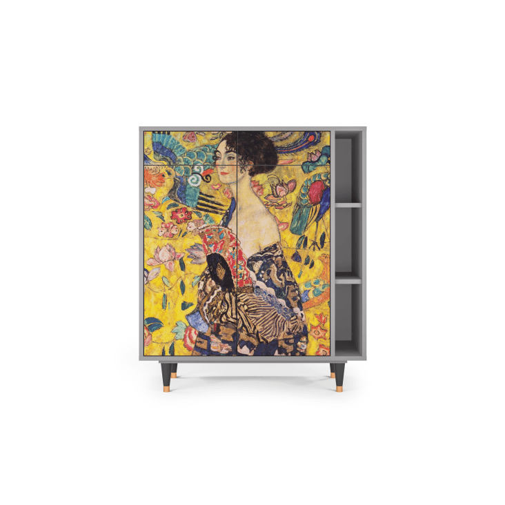 Credenza gialla 2 cassetti e 2 ante L 94 cm LADY WITH FAN BY GUSTAV