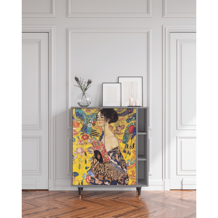 Credenza gialla 2 cassetti e 2 ante L 94 cm LADY WITH FAN BY GUSTAV