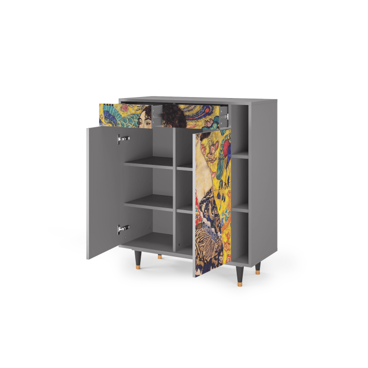 Credenza gialla 2 cassetti e 2 ante L 94 cm LADY WITH FAN BY GUSTAV