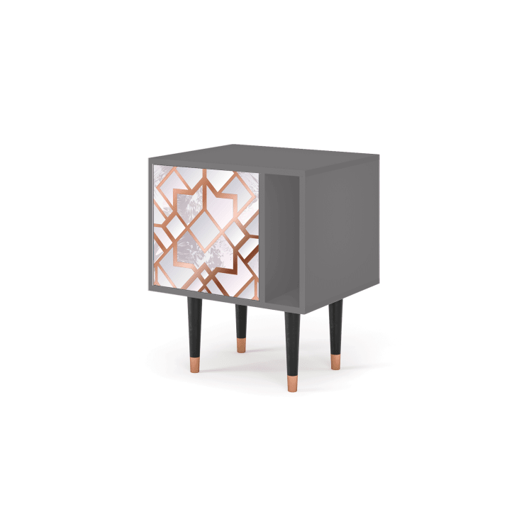 Comodino Per Bambini Decorazione Legno 1 Anta, Rosa