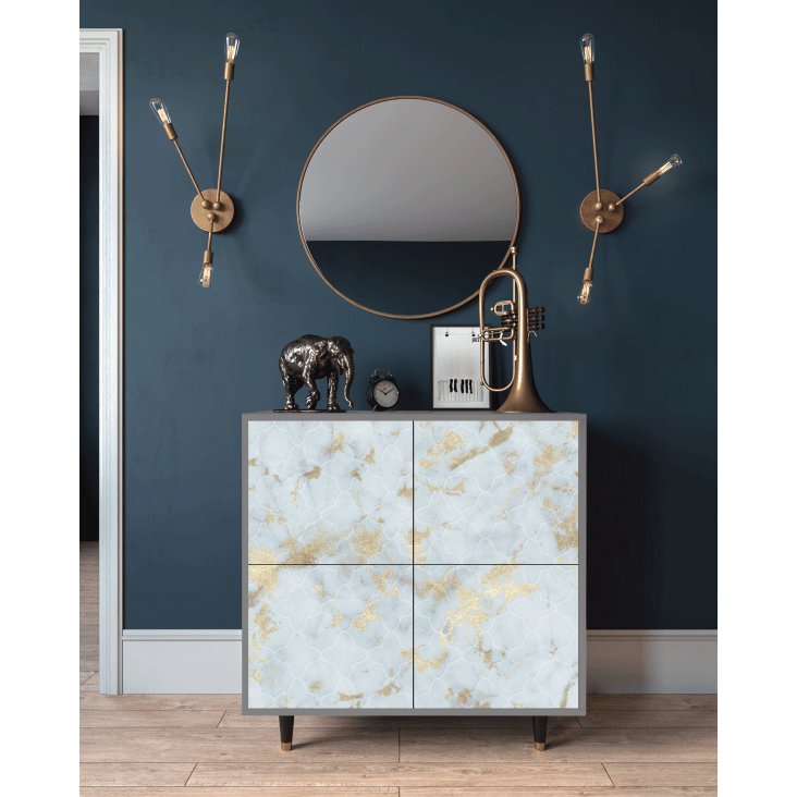 Credenza bianca chiaro 4 porte L 96 cm GOLDEN WAVES Maisons du Monde