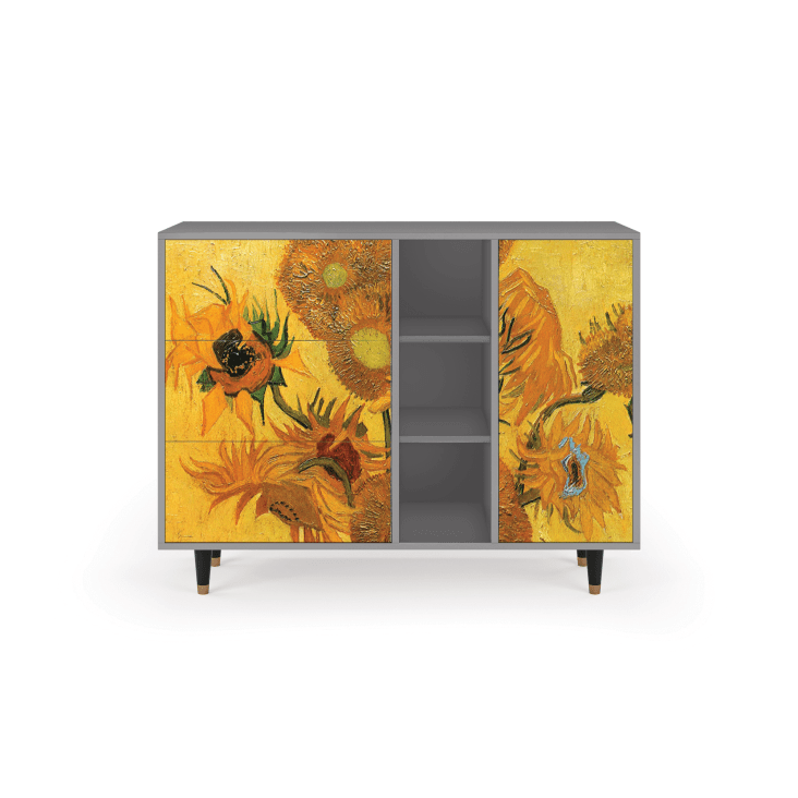 Credenza gialla 3 cassetti e 1 anta L 125 cm SUNFLOWERS BY VINCENT VAN