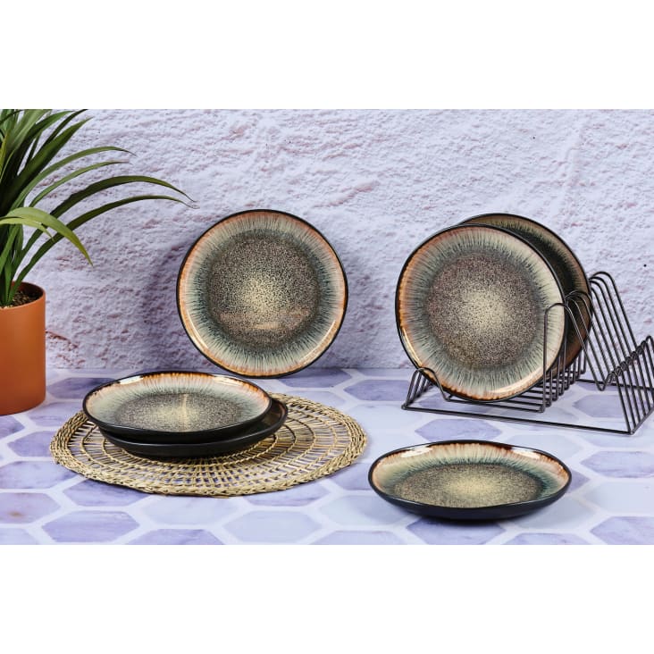 Lot De 6 Assiettes à Dessert Alto Grès Gris – 19,5 Cm – Cosy & Trendy – Élégantes & Résistantes Au Lave-Vaisselle