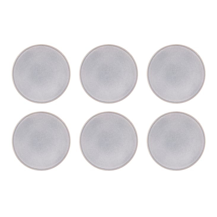 Assiettes plates grises D25cm - Lot de 6 DIWALI MARBLE