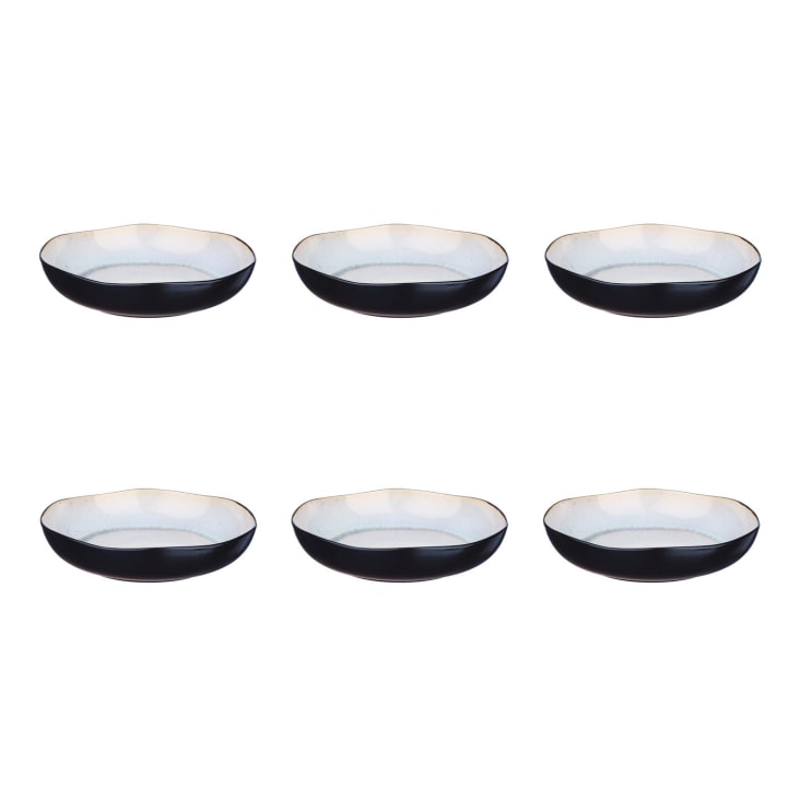 Lot De 6 Assiettes Creuses En Grès Bleu - Sibo - Neuves